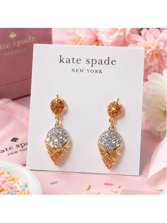 kate spade Jewelry - Kate Spade Ice Cream Cone Crystal Drop Earrings